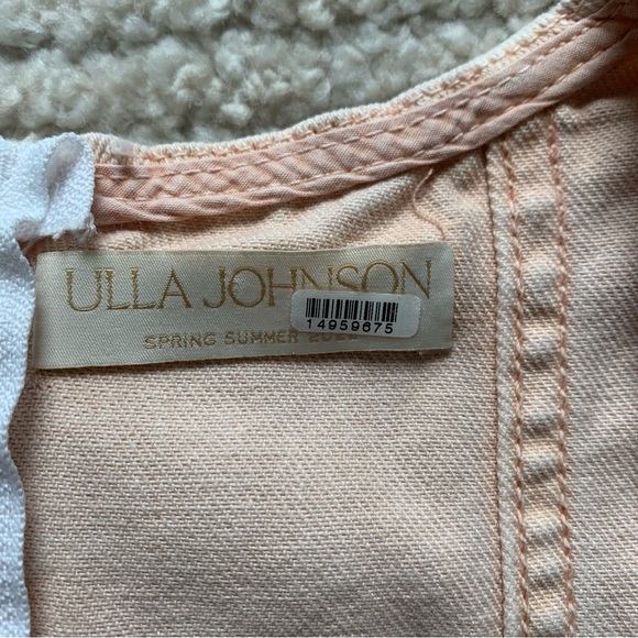 Ulla Johnson Renee Denim Cropped Top Pink 100% Cotton Size 6 - Picture 4 of 5